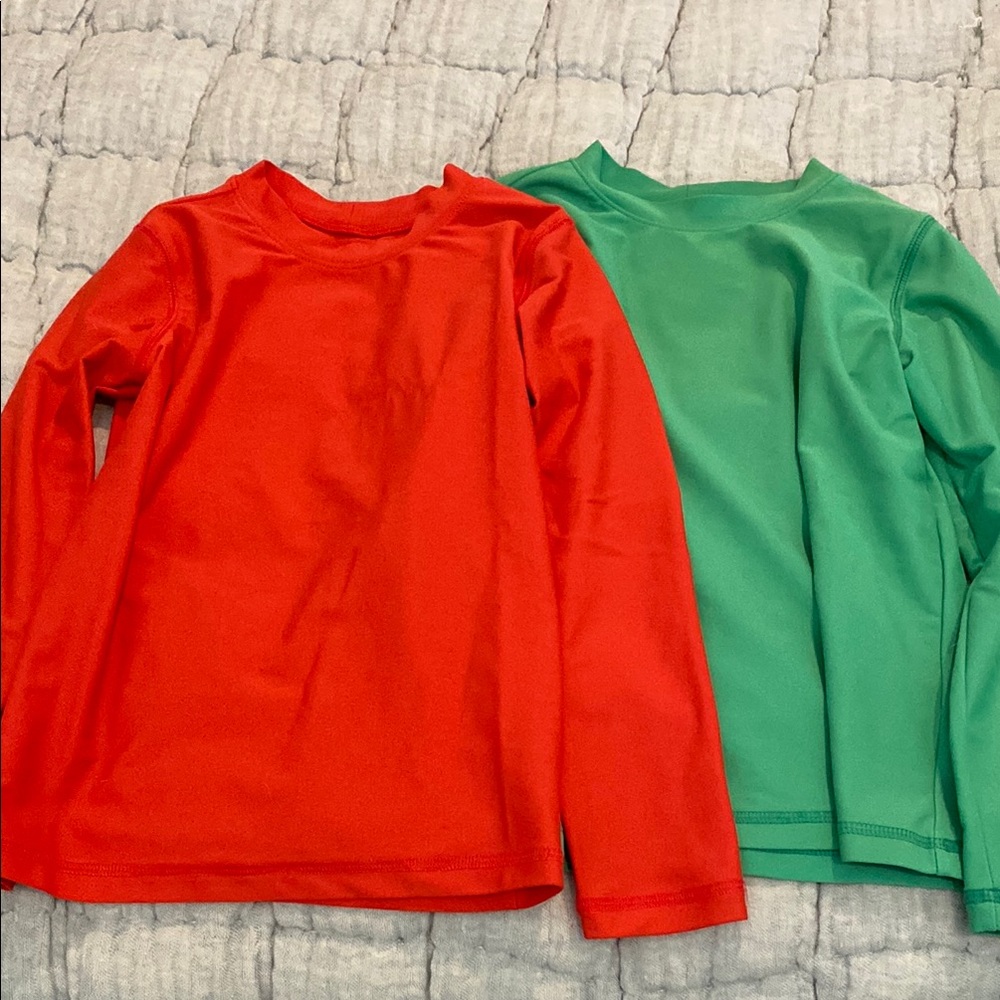 Primary Red and Green Rashguards Swimwear size 6-7